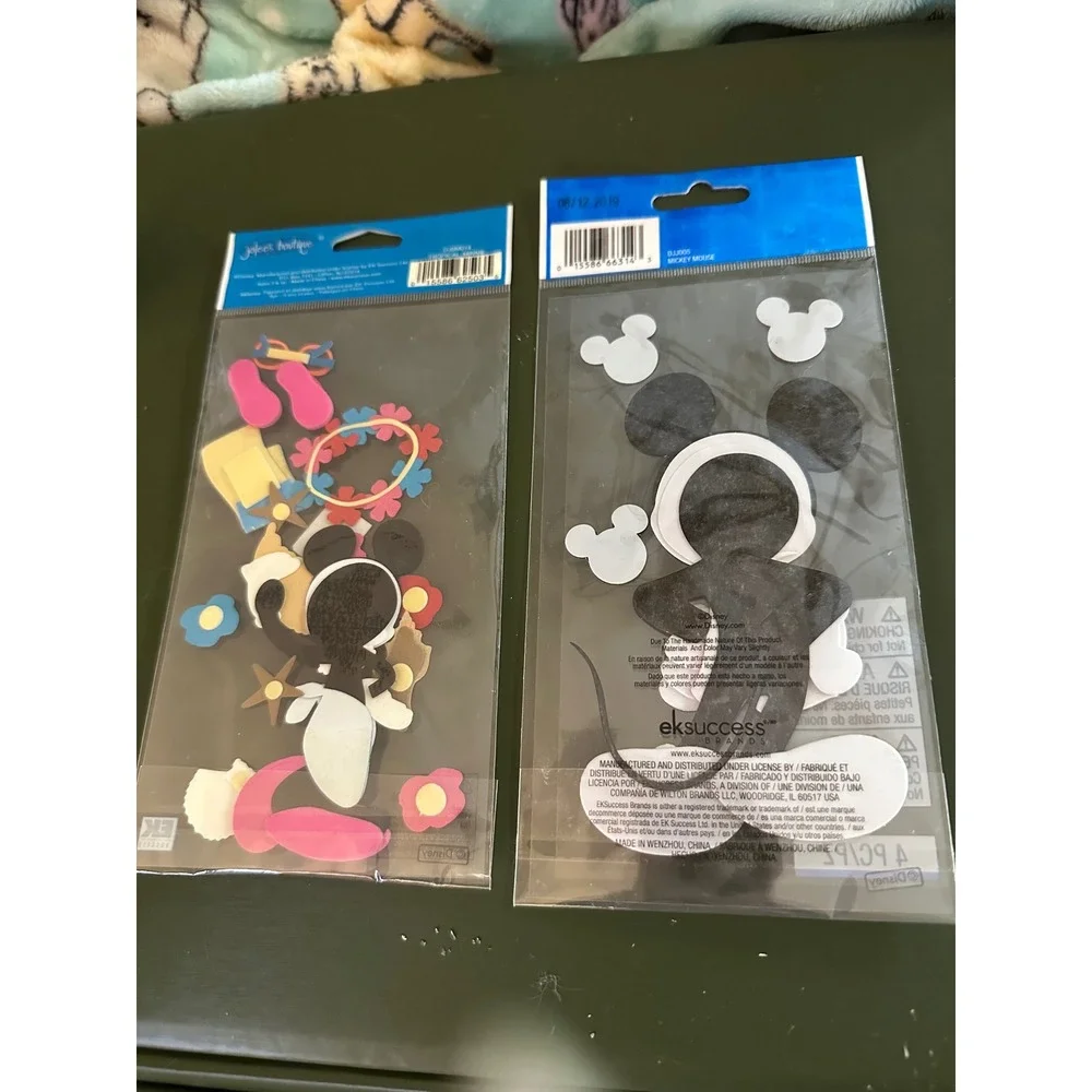 Disney Mickey Minnie Mouse Dimensional Stickers 2 Pk New Tropical Beach 3D Craft